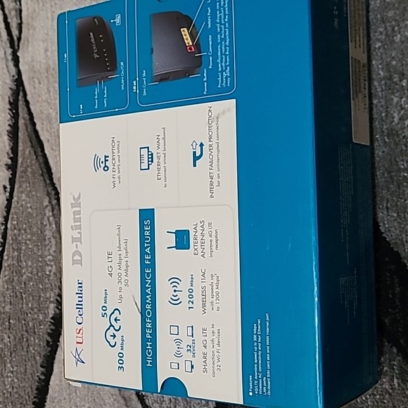 US CELLULAR D-LINK DWR-961 AC1200 MBPS 4-G LTE ROUTER - Picture 5 of 10